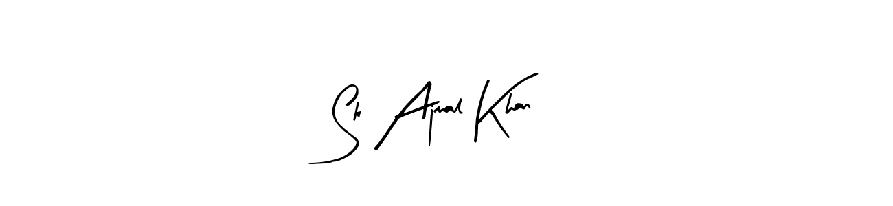 How to make Sk Ajmal Khan name signature. Use Arty Signature style for creating short signs online. This is the latest handwritten sign. Sk Ajmal Khan signature style 8 images and pictures png