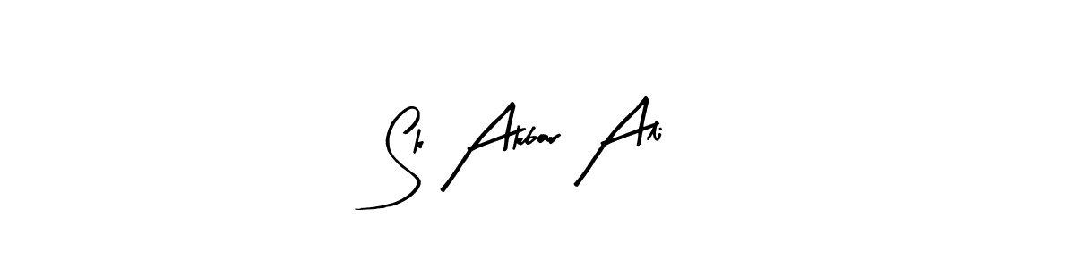 Use a signature maker to create a handwritten signature online. With this signature software, you can design (Arty Signature) your own signature for name Sk Akbar Ali. Sk Akbar Ali signature style 8 images and pictures png
