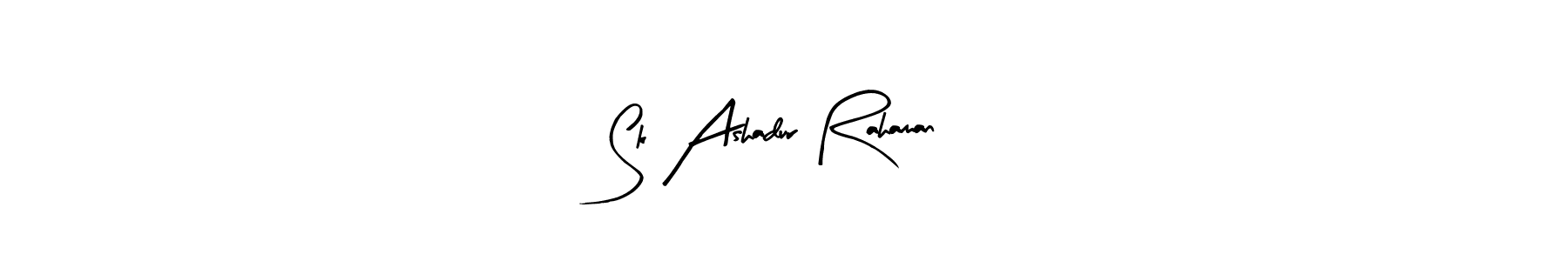 The best way (Arty Signature) to make a short signature is to pick only two or three words in your name. The name Sk Ashadur Rahaman include a total of six letters. For converting this name. Sk Ashadur Rahaman signature style 8 images and pictures png