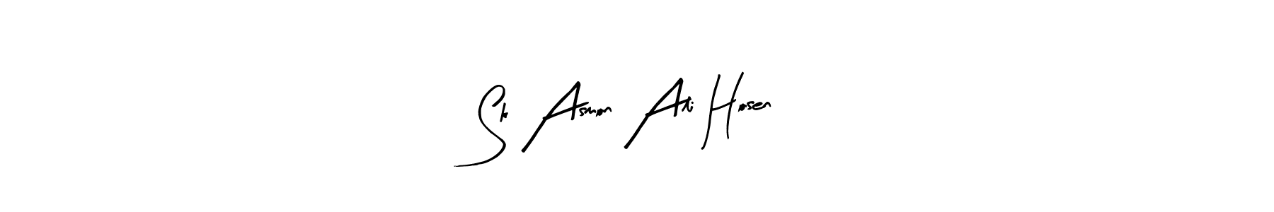 Make a beautiful signature design for name Sk Asmon Ali Hosen. With this signature (Arty Signature) style, you can create a handwritten signature for free. Sk Asmon Ali Hosen signature style 8 images and pictures png