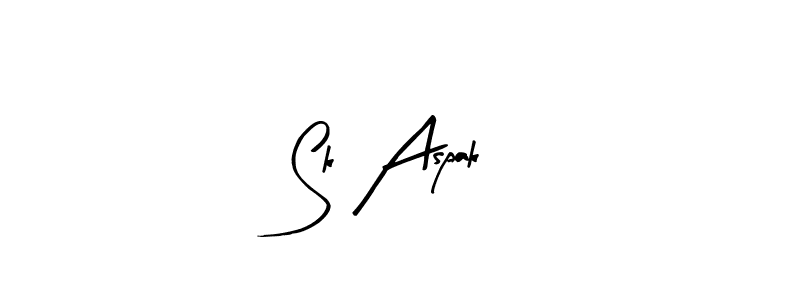 Similarly Arty Signature is the best handwritten signature design. Signature creator online .You can use it as an online autograph creator for name Sk Aspak. Sk Aspak signature style 8 images and pictures png
