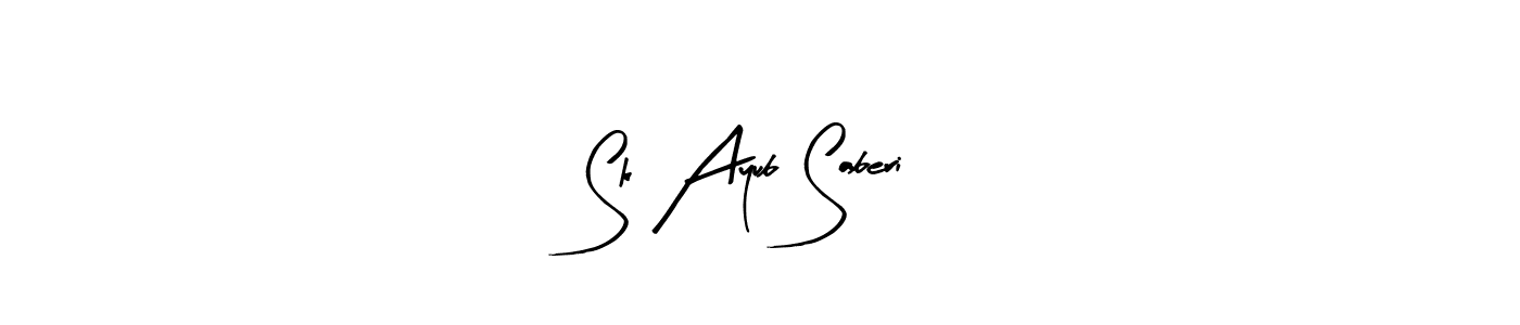 How to make Sk Ayub Saberi name signature. Use Arty Signature style for creating short signs online. This is the latest handwritten sign. Sk Ayub Saberi signature style 8 images and pictures png