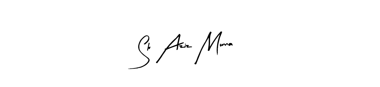 The best way (Arty Signature) to make a short signature is to pick only two or three words in your name. The name Sk Aziz Munna include a total of six letters. For converting this name. Sk Aziz Munna signature style 8 images and pictures png