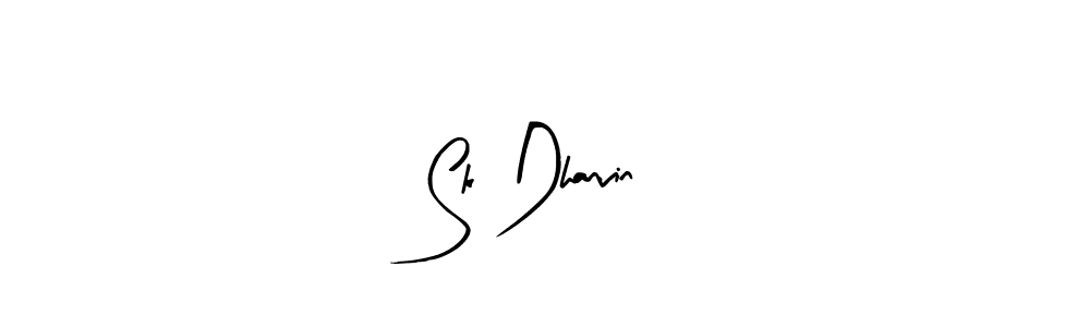 Arty Signature is a professional signature style that is perfect for those who want to add a touch of class to their signature. It is also a great choice for those who want to make their signature more unique. Get Sk Dhanvin name to fancy signature for free. Sk Dhanvin signature style 8 images and pictures png