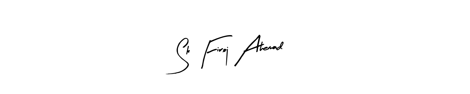 Similarly Arty Signature is the best handwritten signature design. Signature creator online .You can use it as an online autograph creator for name Sk Firoj Ahemad. Sk Firoj Ahemad signature style 8 images and pictures png