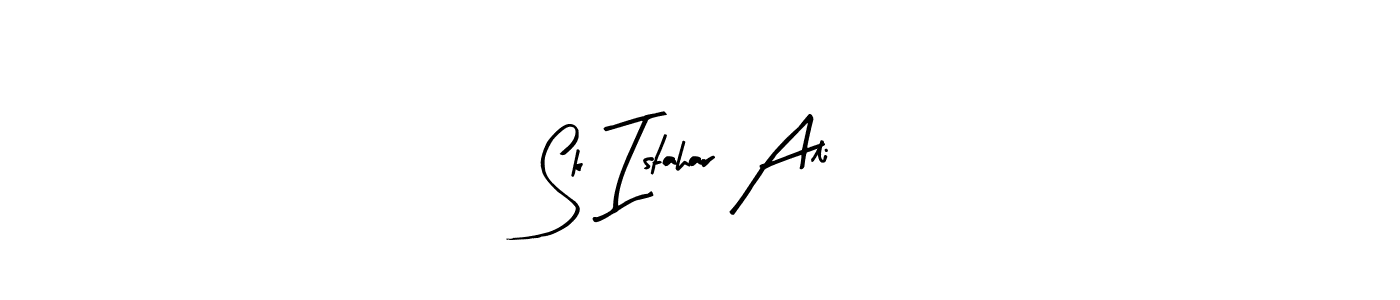 How to make Sk Istahar Ali name signature. Use Arty Signature style for creating short signs online. This is the latest handwritten sign. Sk Istahar Ali signature style 8 images and pictures png