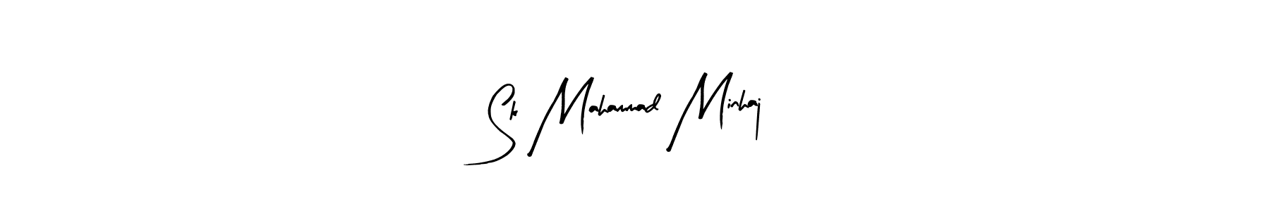 Create a beautiful signature design for name Sk Mahammad Minhaj. With this signature (Arty Signature) fonts, you can make a handwritten signature for free. Sk Mahammad Minhaj signature style 8 images and pictures png