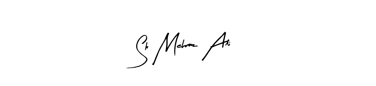 Arty Signature is a professional signature style that is perfect for those who want to add a touch of class to their signature. It is also a great choice for those who want to make their signature more unique. Get Sk Mehraz Ali name to fancy signature for free. Sk Mehraz Ali signature style 8 images and pictures png