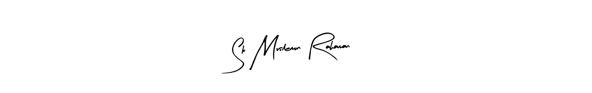 Use a signature maker to create a handwritten signature online. With this signature software, you can design (Arty Signature) your own signature for name Sk Muslemun Rahaman. Sk Muslemun Rahaman signature style 8 images and pictures png
