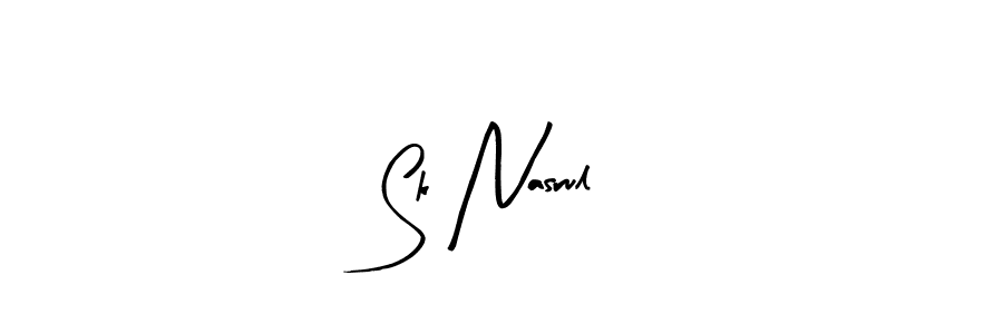 Similarly Arty Signature is the best handwritten signature design. Signature creator online .You can use it as an online autograph creator for name Sk Nasrul. Sk Nasrul signature style 8 images and pictures png
