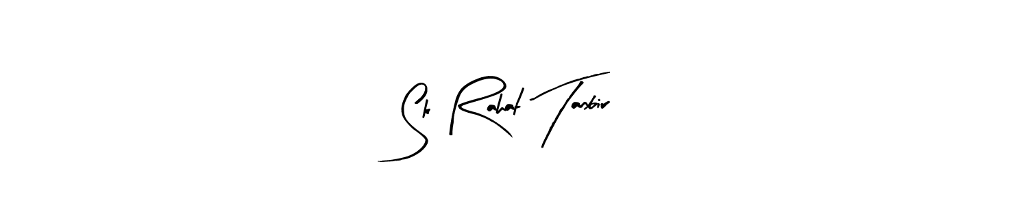 How to make Sk Rahat Tanbir name signature. Use Arty Signature style for creating short signs online. This is the latest handwritten sign. Sk Rahat Tanbir signature style 8 images and pictures png