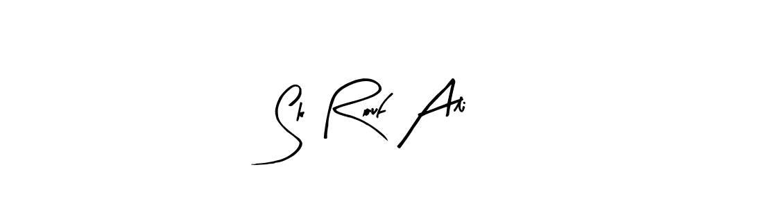 Similarly Arty Signature is the best handwritten signature design. Signature creator online .You can use it as an online autograph creator for name Sk Rouf Ali. Sk Rouf Ali signature style 8 images and pictures png