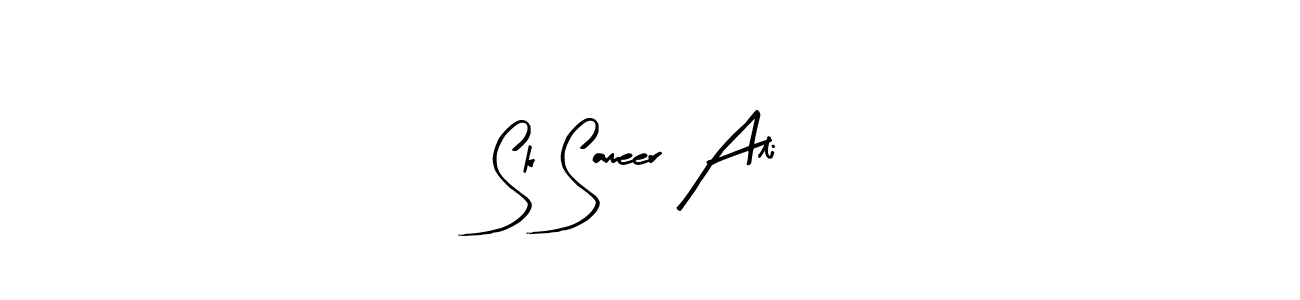 How to make Sk Sameer Ali name signature. Use Arty Signature style for creating short signs online. This is the latest handwritten sign. Sk Sameer Ali signature style 8 images and pictures png