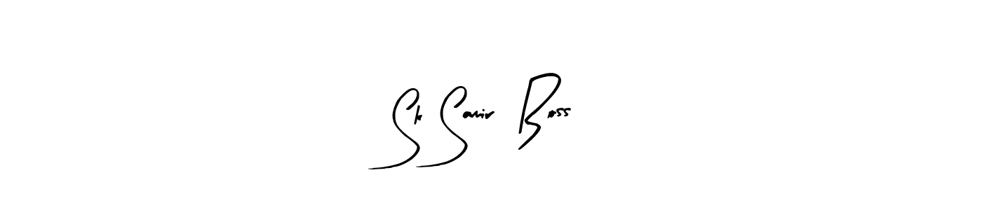 How to make Sk Samir  Boss name signature. Use Arty Signature style for creating short signs online. This is the latest handwritten sign. Sk Samir  Boss signature style 8 images and pictures png