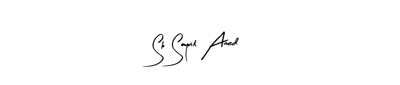 You should practise on your own different ways (Arty Signature) to write your name (Sk Sayril Amed) in signature. don't let someone else do it for you. Sk Sayril Amed signature style 8 images and pictures png