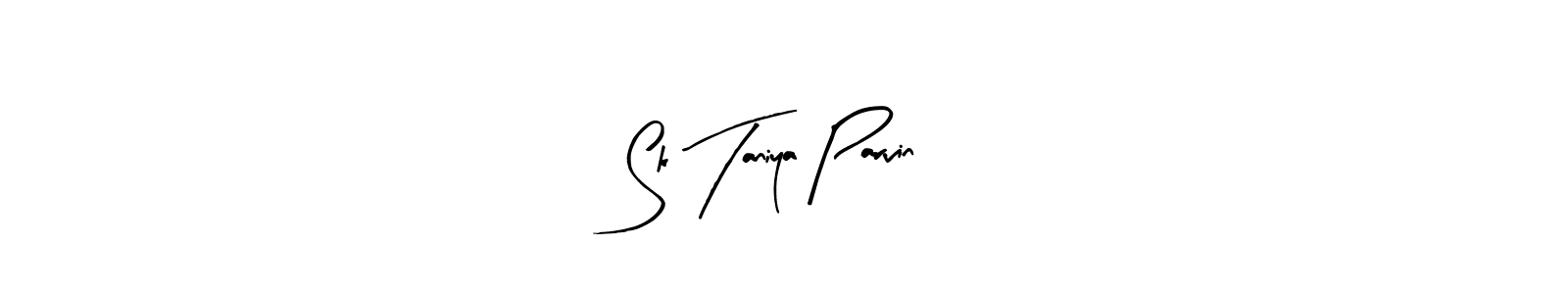 Arty Signature is a professional signature style that is perfect for those who want to add a touch of class to their signature. It is also a great choice for those who want to make their signature more unique. Get Sk Taniya Parvin name to fancy signature for free. Sk Taniya Parvin signature style 8 images and pictures png