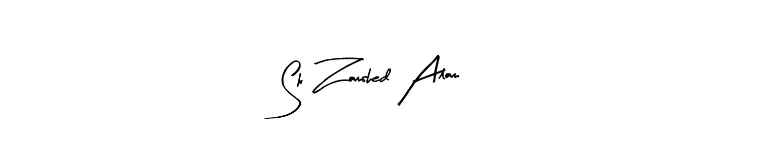 Create a beautiful signature design for name Sk Zamshed Alam. With this signature (Arty Signature) fonts, you can make a handwritten signature for free. Sk Zamshed Alam signature style 8 images and pictures png