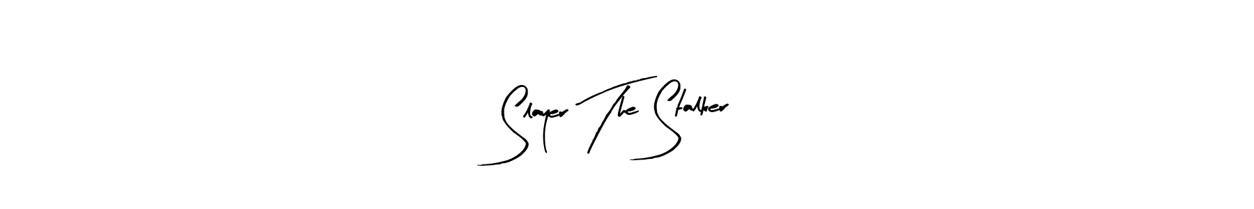 Create a beautiful signature design for name Slayer The Stalker. With this signature (Arty Signature) fonts, you can make a handwritten signature for free. Slayer The Stalker signature style 8 images and pictures png