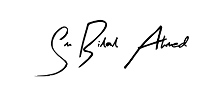 Sm Bilal Ahmed stylish signature style. Best Handwritten Sign (Arty Signature) for my name. Handwritten Signature Collection Ideas for my name Sm Bilal Ahmed. Sm Bilal Ahmed signature style 8 images and pictures png