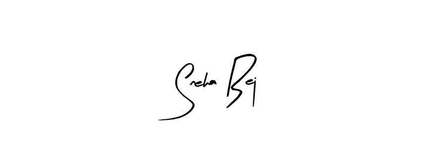 How to make Sneha Bej name signature. Use Arty Signature style for creating short signs online. This is the latest handwritten sign. Sneha Bej signature style 8 images and pictures png
