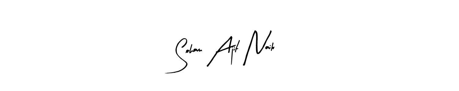 The best way (Arty Signature) to make a short signature is to pick only two or three words in your name. The name Soham Ajit Naik include a total of six letters. For converting this name. Soham Ajit Naik signature style 8 images and pictures png