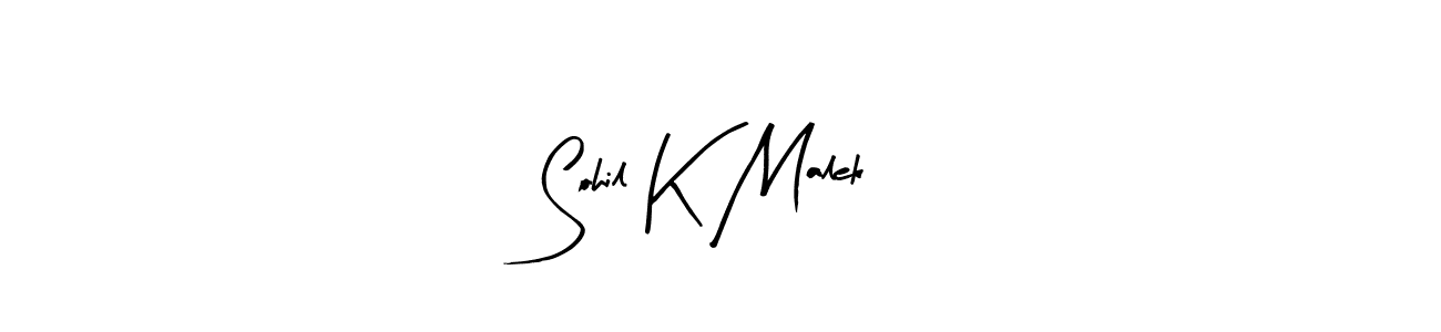 Design your own signature with our free online signature maker. With this signature software, you can create a handwritten (Arty Signature) signature for name Sohil K Malek. Sohil K Malek signature style 8 images and pictures png