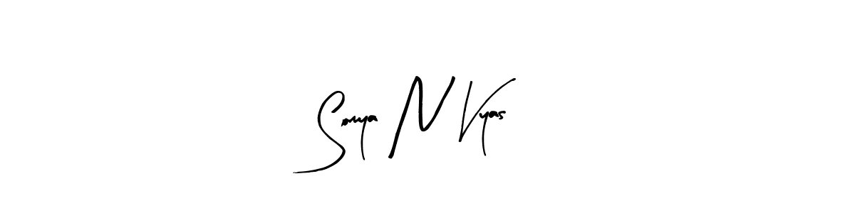 How to make Somya N Vyas name signature. Use Arty Signature style for creating short signs online. This is the latest handwritten sign. Somya N Vyas signature style 8 images and pictures png