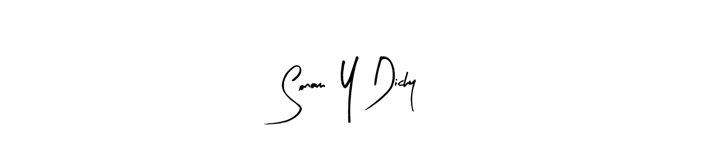 You can use this online signature creator to create a handwritten signature for the name Sonam  Y Dichy. This is the best online autograph maker. Sonam  Y Dichy signature style 8 images and pictures png