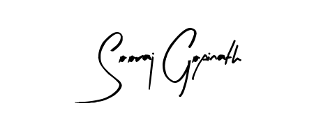 A modern signature idea for name Sooraj Gopinath using Arty Signature font. Clean strokes and elegant curves make it stand out instantly. Sooraj Gopinath signature style 8 images and pictures png