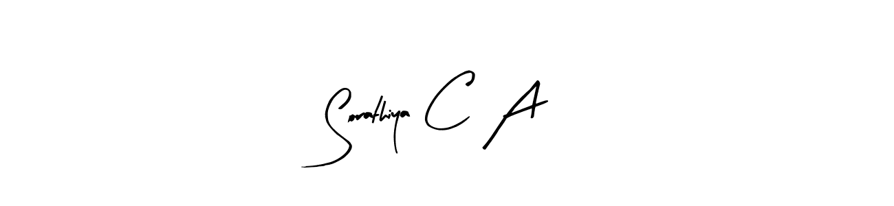 if you are searching for the best signature style for your name Sorathiya C A. so please give up your signature search. here we have designed multiple signature styles  using Arty Signature. Sorathiya C A signature style 8 images and pictures png