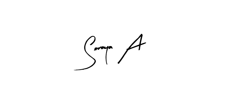 Make a beautiful signature design for name Soraya A. With this signature (Arty Signature) style, you can create a handwritten signature for free. Soraya A signature style 8 images and pictures png