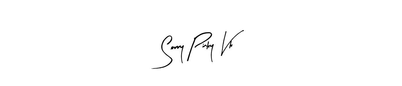 This is the best signature style for the Sorry Pinky Vk name. Also you like these signature font (Arty Signature). Mix name signature. Sorry Pinky Vk signature style 8 images and pictures png