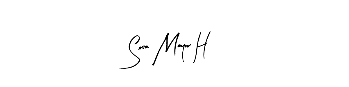 How to make Sosa Mayur H name signature. Use Arty Signature style for creating short signs online. This is the latest handwritten sign. Sosa Mayur H signature style 8 images and pictures png