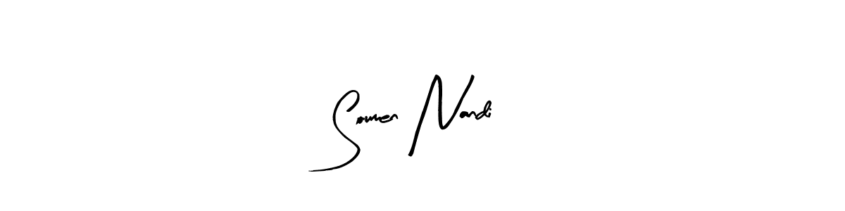 How to make Soumen Nandi name signature. Use Arty Signature style for creating short signs online. This is the latest handwritten sign. Soumen Nandi signature style 8 images and pictures png