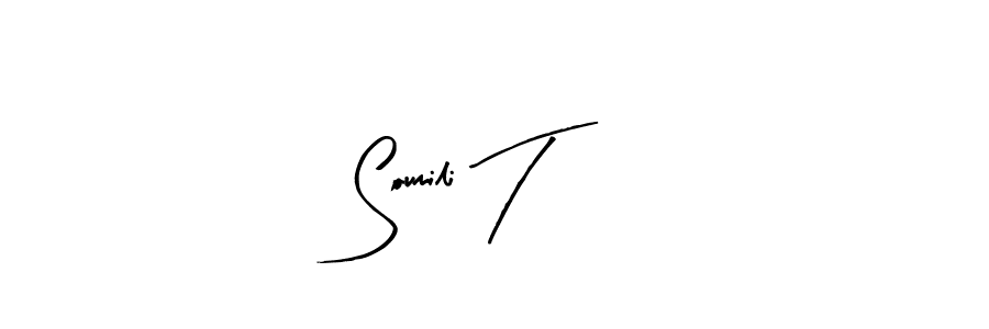 Design your own signature with our free online signature maker. With this signature software, you can create a handwritten (Arty Signature) signature for name Soumili T. Soumili T signature style 8 images and pictures png