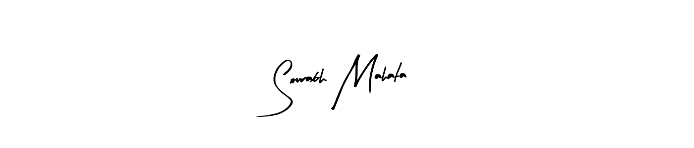 How to make Sourabh Mahata name signature. Use Arty Signature style for creating short signs online. This is the latest handwritten sign. Sourabh Mahata signature style 8 images and pictures png
