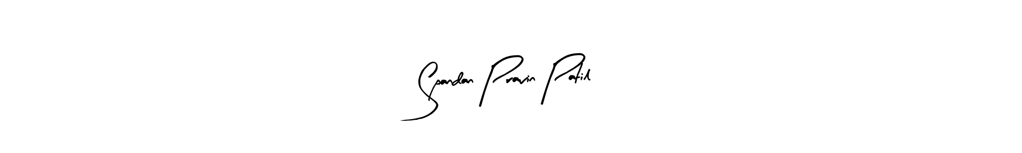 The best way (Arty Signature) to make a short signature is to pick only two or three words in your name. The name Spandan Pravin Patil include a total of six letters. For converting this name. Spandan Pravin Patil signature style 8 images and pictures png