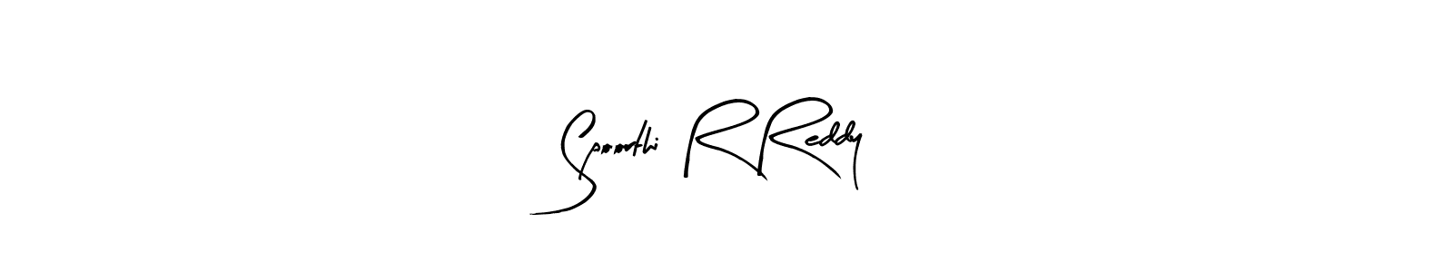 Create a beautiful signature design for name Spoorthi R Reddy. With this signature (Arty Signature) fonts, you can make a handwritten signature for free. Spoorthi R Reddy signature style 8 images and pictures png