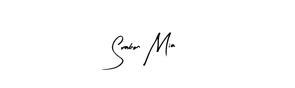 if you are searching for the best signature style for your name Srabon Mia. so please give up your signature search. here we have designed multiple signature styles  using Arty Signature. Srabon Mia signature style 8 images and pictures png