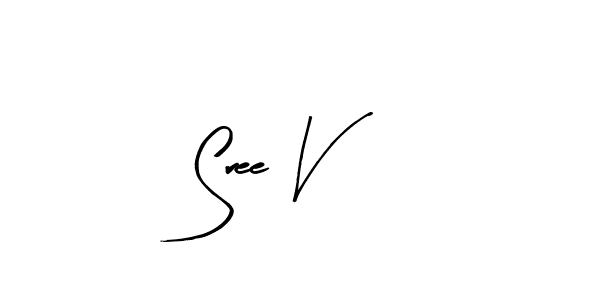 Use a signature maker to create a handwritten signature online. With this signature software, you can design (Arty Signature) your own signature for name Sree V. Sree V signature style 8 images and pictures png