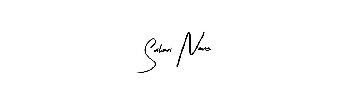 Make a beautiful signature design for name Srihari Nare. With this signature (Arty Signature) style, you can create a handwritten signature for free. Srihari Nare signature style 8 images and pictures png