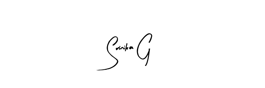 The best way (Arty Signature) to make a short signature is to pick only two or three words in your name. The name Srinika G include a total of six letters. For converting this name. Srinika G signature style 8 images and pictures png