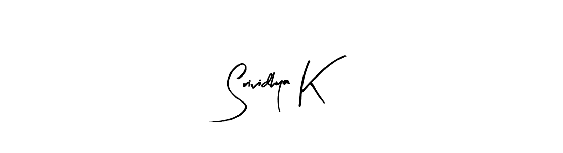 Design your own signature with our free online signature maker. With this signature software, you can create a handwritten (Arty Signature) signature for name Srividhya K. Srividhya K signature style 8 images and pictures png
