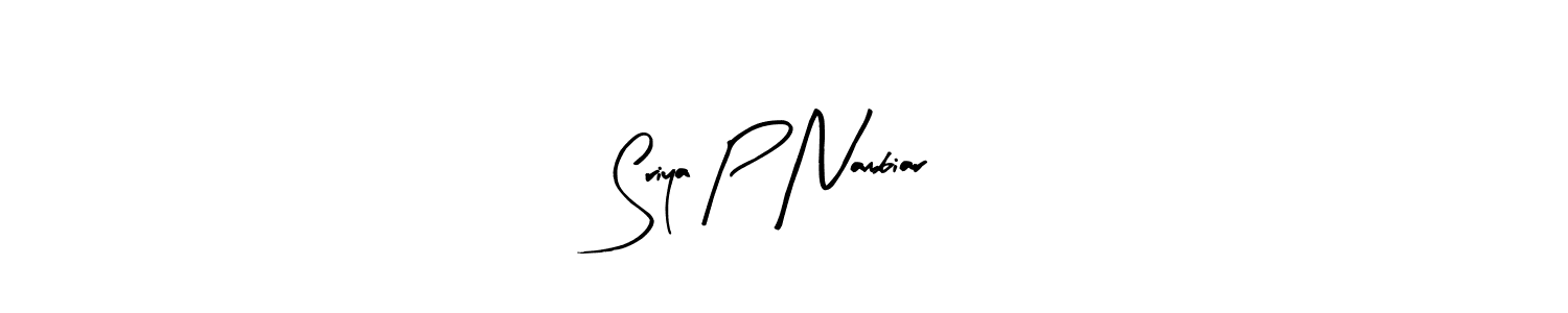 The best way (Arty Signature) to make a short signature is to pick only two or three words in your name. The name Sriya P Nambiar include a total of six letters. For converting this name. Sriya P Nambiar signature style 8 images and pictures png