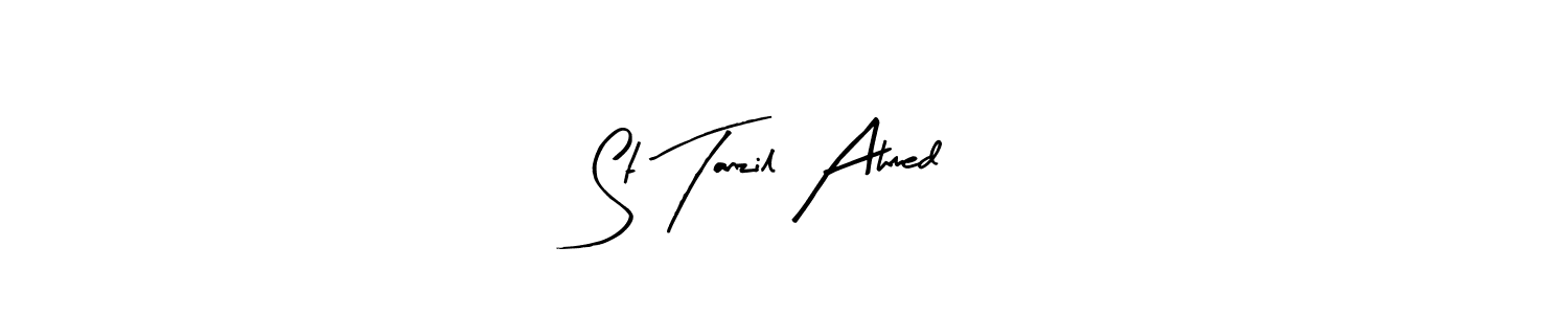 You should practise on your own different ways (Arty Signature) to write your name (St Tanzil Ahmed) in signature. don't let someone else do it for you. St Tanzil Ahmed signature style 8 images and pictures png