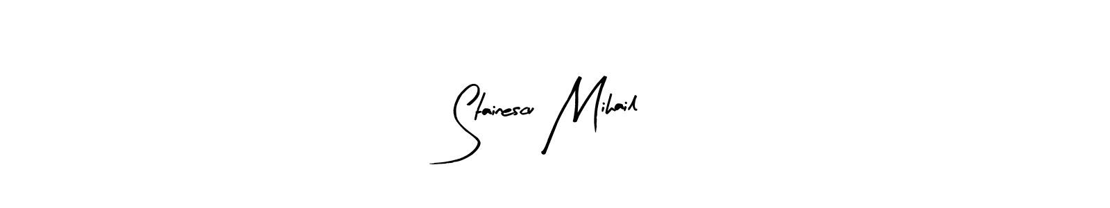if you are searching for the best signature style for your name Stainescu Mihail. so please give up your signature search. here we have designed multiple signature styles  using Arty Signature. Stainescu Mihail signature style 8 images and pictures png
