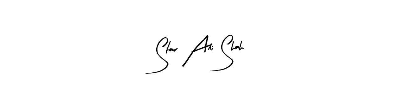 if you are searching for the best signature style for your name Star Ali Shah. so please give up your signature search. here we have designed multiple signature styles  using Arty Signature. Star Ali Shah signature style 8 images and pictures png