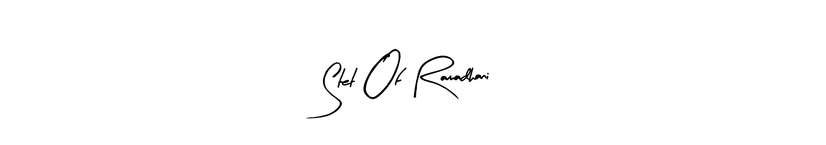 How to make Stet Of Ramadhani name signature. Use Arty Signature style for creating short signs online. This is the latest handwritten sign. Stet Of Ramadhani signature style 8 images and pictures png