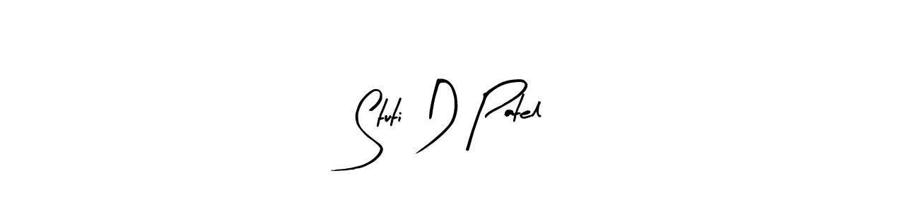 How to make Stuti D Patel name signature. Use Arty Signature style for creating short signs online. This is the latest handwritten sign. Stuti D Patel signature style 8 images and pictures png