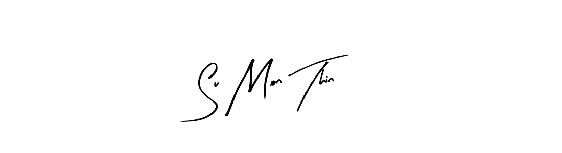 Arty Signature is a professional signature style that is perfect for those who want to add a touch of class to their signature. It is also a great choice for those who want to make their signature more unique. Get Su Mon Thin name to fancy signature for free. Su Mon Thin signature style 8 images and pictures png